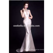Damen Abendkleider Party Kleider Meerjungfrau 2015 Deep V Hals Sexy Weiß Lange Abendkleid